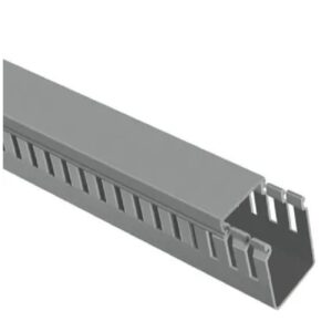 Canaletas ranuradas pvc 25x25 mm x 2 Mts gris ( ranura delgada )