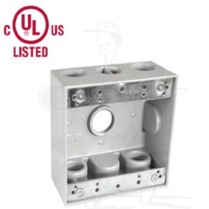 Caja condulet Cuadrada 4"x4"x2" 5 salidas de 3/4" PST