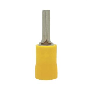 Terminal tipo pin amarillo 4 - 6 mm2,  12 a 10 awg bolsa x 100 und