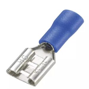 Terminal tipo hembra plano azul 1.5 a 2.5 mm2, 16 a 14 awg bolsa x 100 und