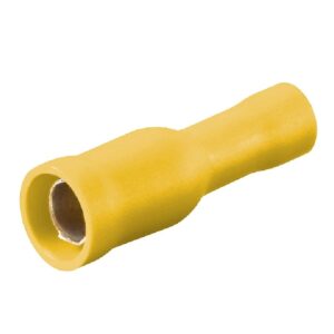 Terminal tipo hembra redondo ( bala )  amarillo 4 a 6 mm2, 12 a 10 awg bolsa x 100 und.
