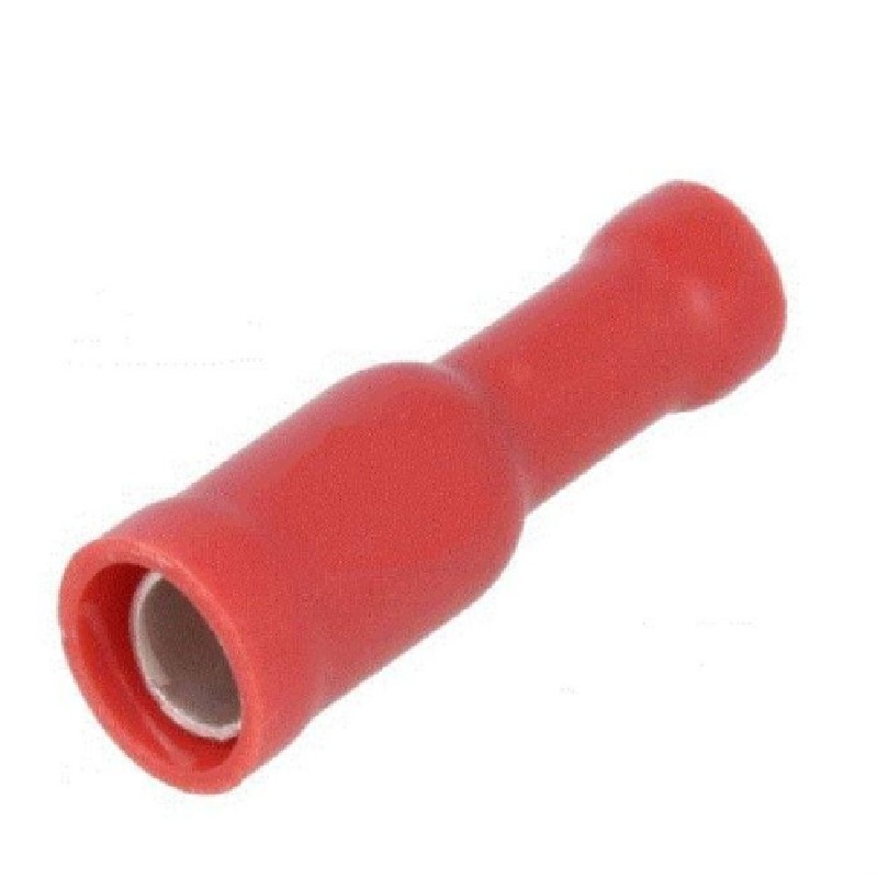 Terminal tipo hembra redondo ( bala ) rojo 0.5 a 1.5 mm2, 22 a 16 awg bolsa x 100 und