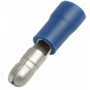 Terminal tipo macho redondo ( bala )  azul 1.5 a 2.5 mm2, 16 a 14 awg bolsa x 100 und