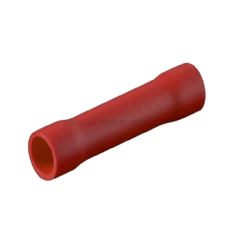 Union manguito aislado rojo 0.5 - 1.5 mm2, 22 a 16 awg bolsa x 100 und